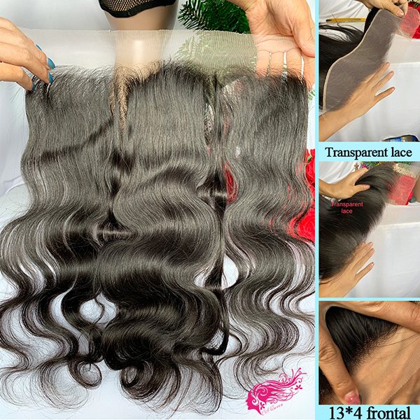 Csqueen 9A Body Wave 13*4 Transparent Lace Frontal Free Part Human Hair